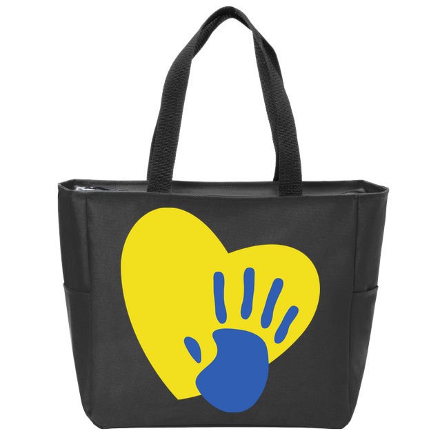 Support Down Syndrome Heart Awareness Zip Tote Bag