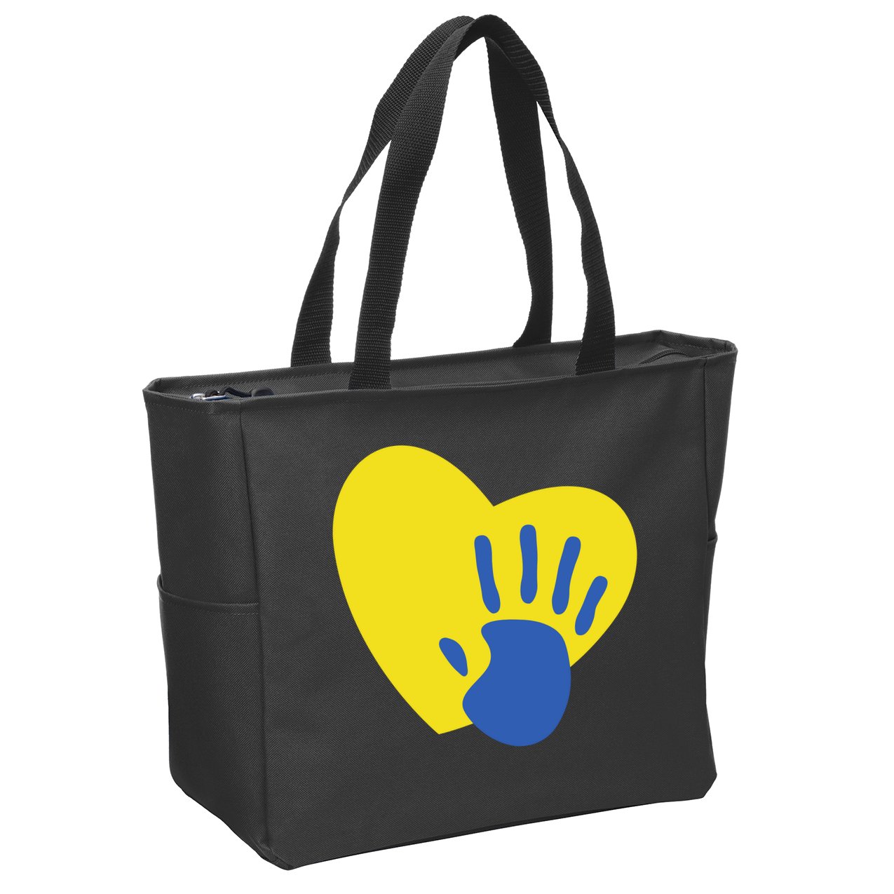 Support Down Syndrome Heart Awareness Zip Tote Bag