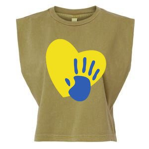 Support Down Syndrome Heart Awareness Garment-Dyed Women's Muscle Tee