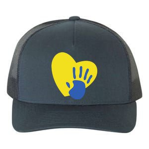 Support Down Syndrome Heart Awareness Yupoong Adult 5-Panel Trucker Hat