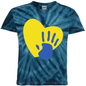 Support Down Syndrome Heart Awareness Kids Tie-Dye T-Shirt