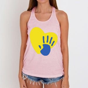 Support Down Syndrome Heart Awareness Women's Knotted Racerback Tank