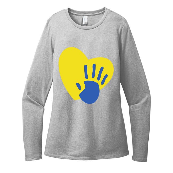 Support Down Syndrome Heart Awareness Womens CVC Long Sleeve Shirt