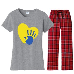 Support Down Syndrome Heart Awareness Women's Flannel Pajama Set