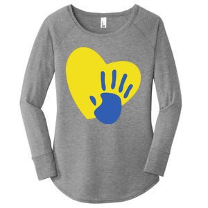 Support Down Syndrome Heart Awareness Women's Perfect Tri Tunic Long Sleeve Shirt