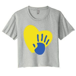 Support Down Syndrome Heart Awareness Women's Crop Top Tee