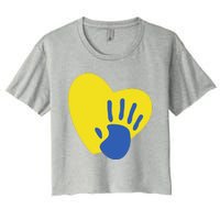 Support Down Syndrome Heart Awareness Women's Crop Top Tee