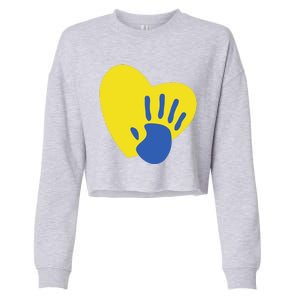 Support Down Syndrome Heart Awareness Cropped Pullover Crew