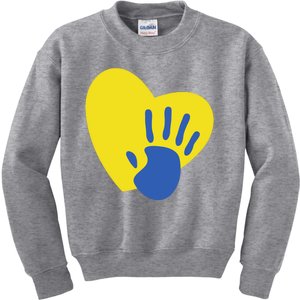 Support Down Syndrome Heart Awareness Kids Sweatshirt