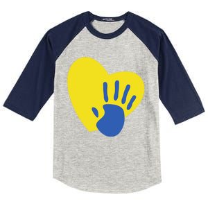 Support Down Syndrome Heart Awareness Kids Colorblock Raglan Jersey