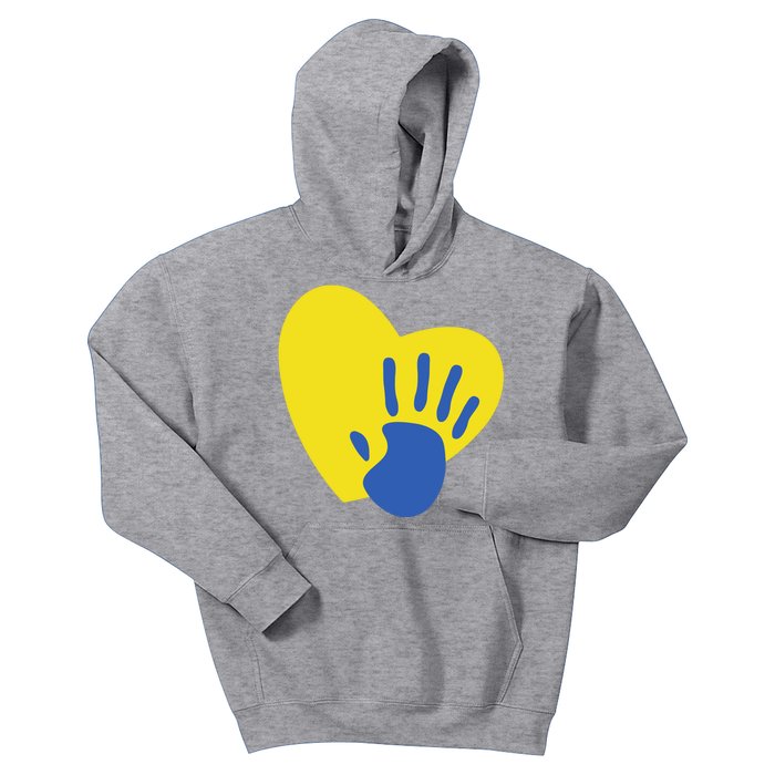 Support Down Syndrome Heart Awareness Kids Hoodie