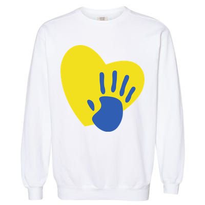 Support Down Syndrome Heart Awareness Garment-Dyed Sweatshirt