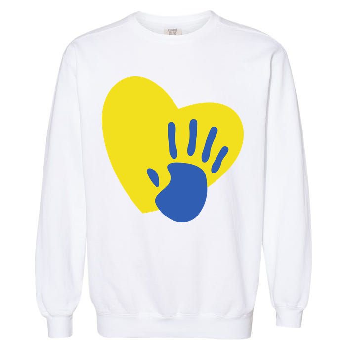 Support Down Syndrome Heart Awareness Garment-Dyed Sweatshirt