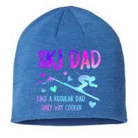 Ski Dad Skiing Daddy Papa Grandpa Cool Snowboarding Father Gift Sustainable Beanie