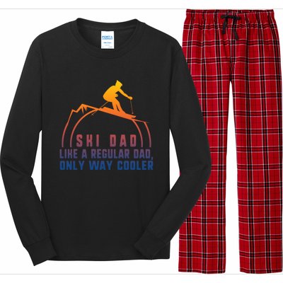 Ski Dad Skiing Daddy Papa Grandpa Cool Snowboarding Father Gift Long Sleeve Pajama Set