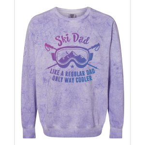 Ski Dad Sweater Fathers Day Daddy Papa Grandpa Cooler Gift Colorblast Crewneck Sweatshirt