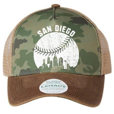San Diego Skyline Baseball Fan Vintage San Diego Baseball Legacy Tie Dye Trucker Hat