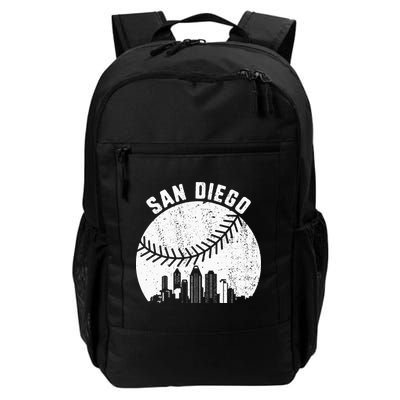 San Diego Skyline Baseball Fan Vintage San Diego Baseball Backpack