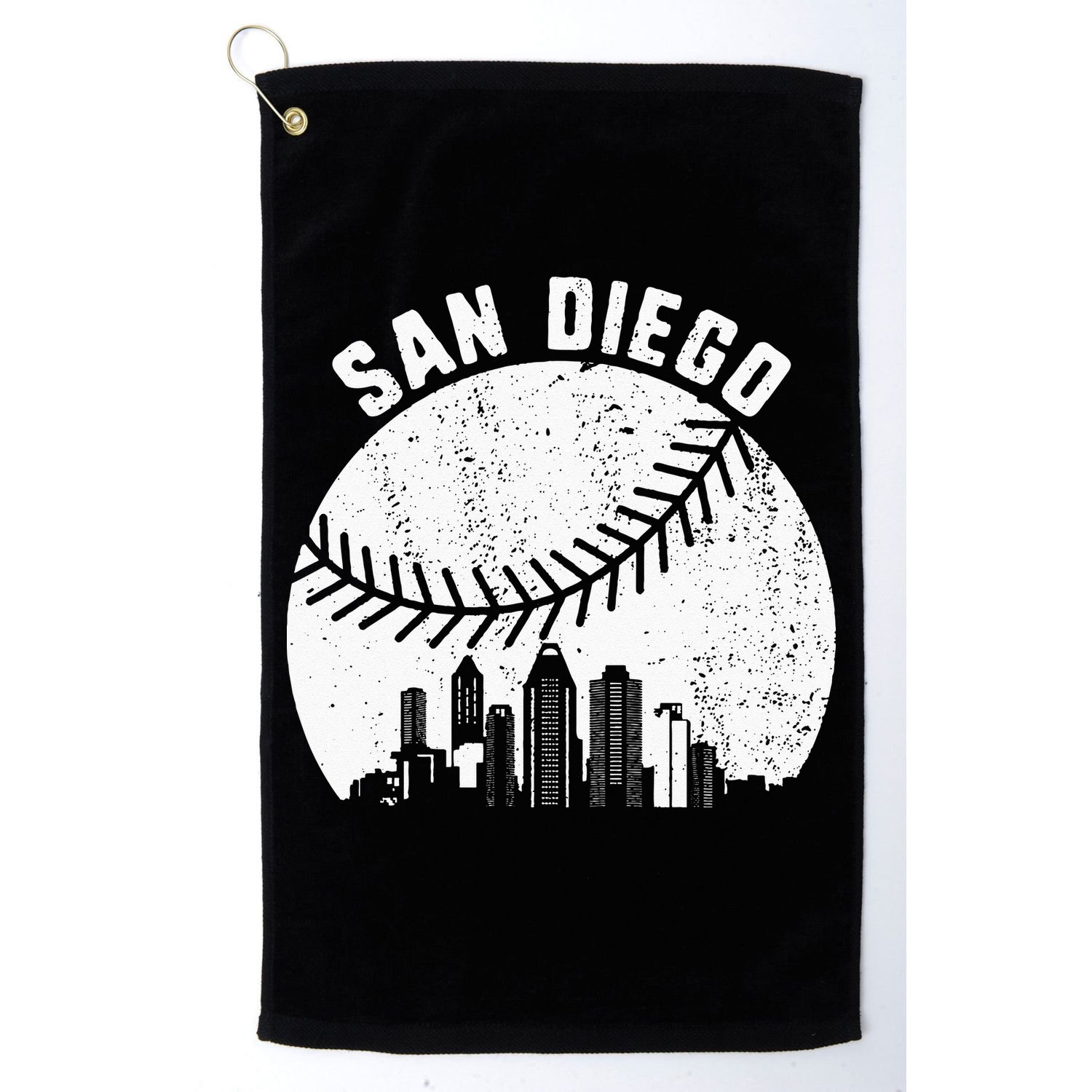 San Diego Skyline Baseball Fan Vintage San Diego Baseball Golf Towel