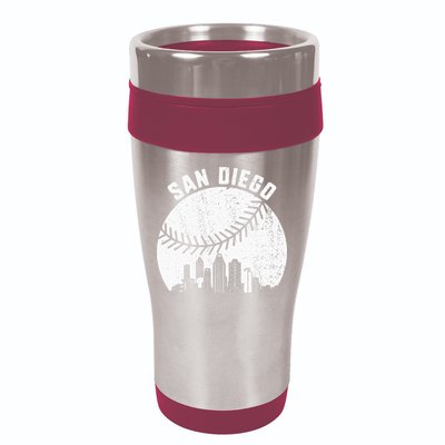 San Diego Skyline Baseball Fan Vintage San Diego Baseball 16oz Travel Tumbler