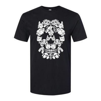 Skull Dog Skeleton Halloween Costume Scary Carnival Softstyle CVC T-Shirt