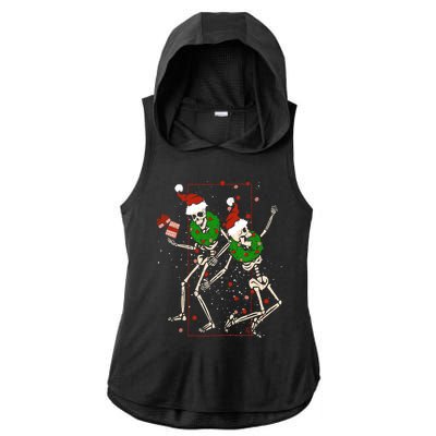 Skeleton Dancing Snowflake Christmas Santa Skeleton Xmas Cute Gift Ladies PosiCharge Tri-Blend Wicking Draft Hoodie Tank