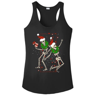 Skeleton Dancing Snowflake Christmas Santa Skeleton Xmas Cute Gift Ladies PosiCharge Competitor Racerback Tank