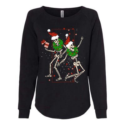 Skeleton Dancing Snowflake Christmas Santa Skeleton Xmas Cute Gift Womens California Wash Sweatshirt