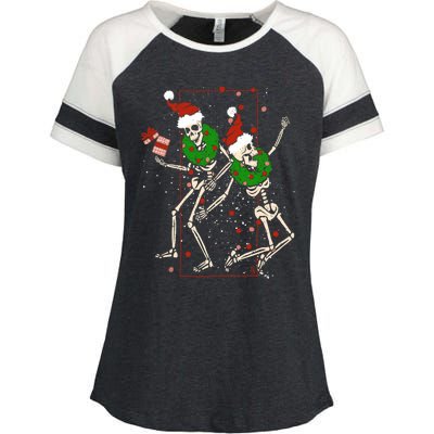 Skeleton Dancing Snowflake Christmas Santa Skeleton Xmas Cute Gift Enza Ladies Jersey Colorblock Tee