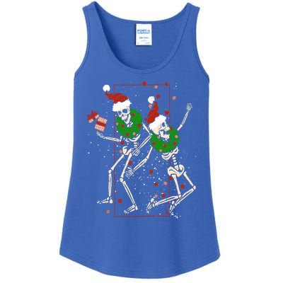 Skeleton Dancing Snowflake Christmas Santa Skeleton Xmas Cute Gift Ladies Essential Tank