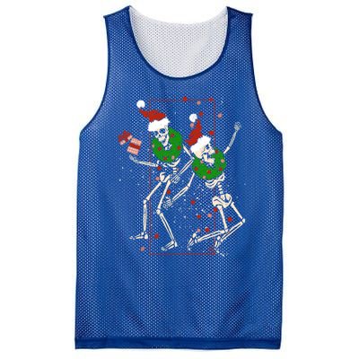 Skeleton Dancing Snowflake Christmas Santa Skeleton Xmas Cute Gift Mesh Reversible Basketball Jersey Tank