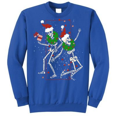 Skeleton Dancing Snowflake Christmas Santa Skeleton Xmas Cute Gift Tall Sweatshirt