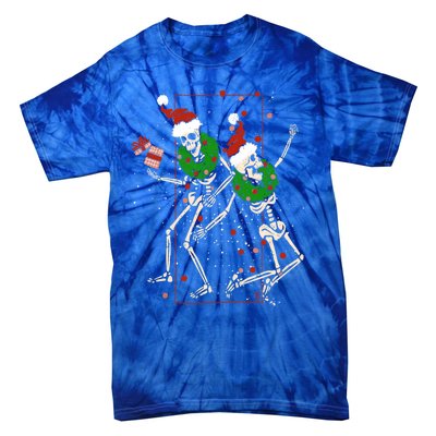 Skeleton Dancing Snowflake Christmas Santa Skeleton Xmas Cute Gift Tie-Dye T-Shirt