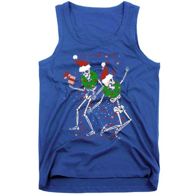 Skeleton Dancing Snowflake Christmas Santa Skeleton Xmas Cute Gift Tank Top