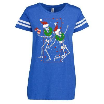 Skeleton Dancing Snowflake Christmas Santa Skeleton Xmas Cute Gift Enza Ladies Jersey Football T-Shirt