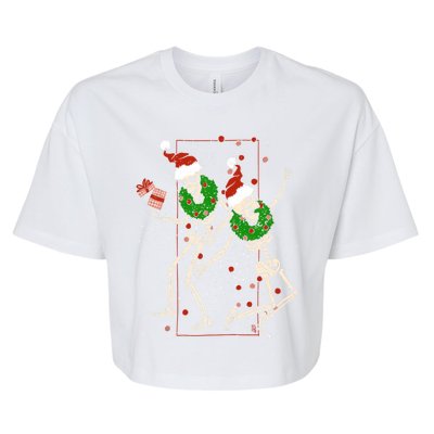 Skeleton Dancing Snowflake Christmas Santa Skeleton Xmas Cute Gift Bella+Canvas Jersey Crop Tee