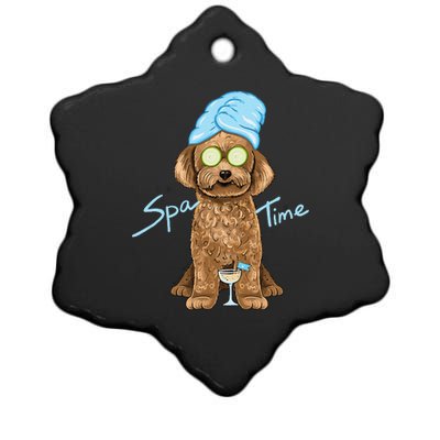 Spa Dog Ceramic Star Ornament