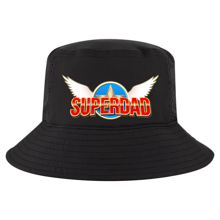 Super Dad Superhero Winged Badge Emblem Cool Comfort Performance Bucket Hat