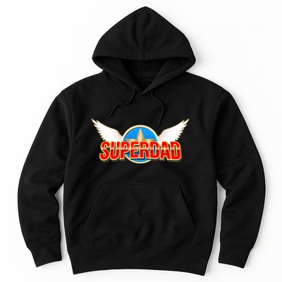 Super Dad Superhero Winged Badge Emblem Hoodie