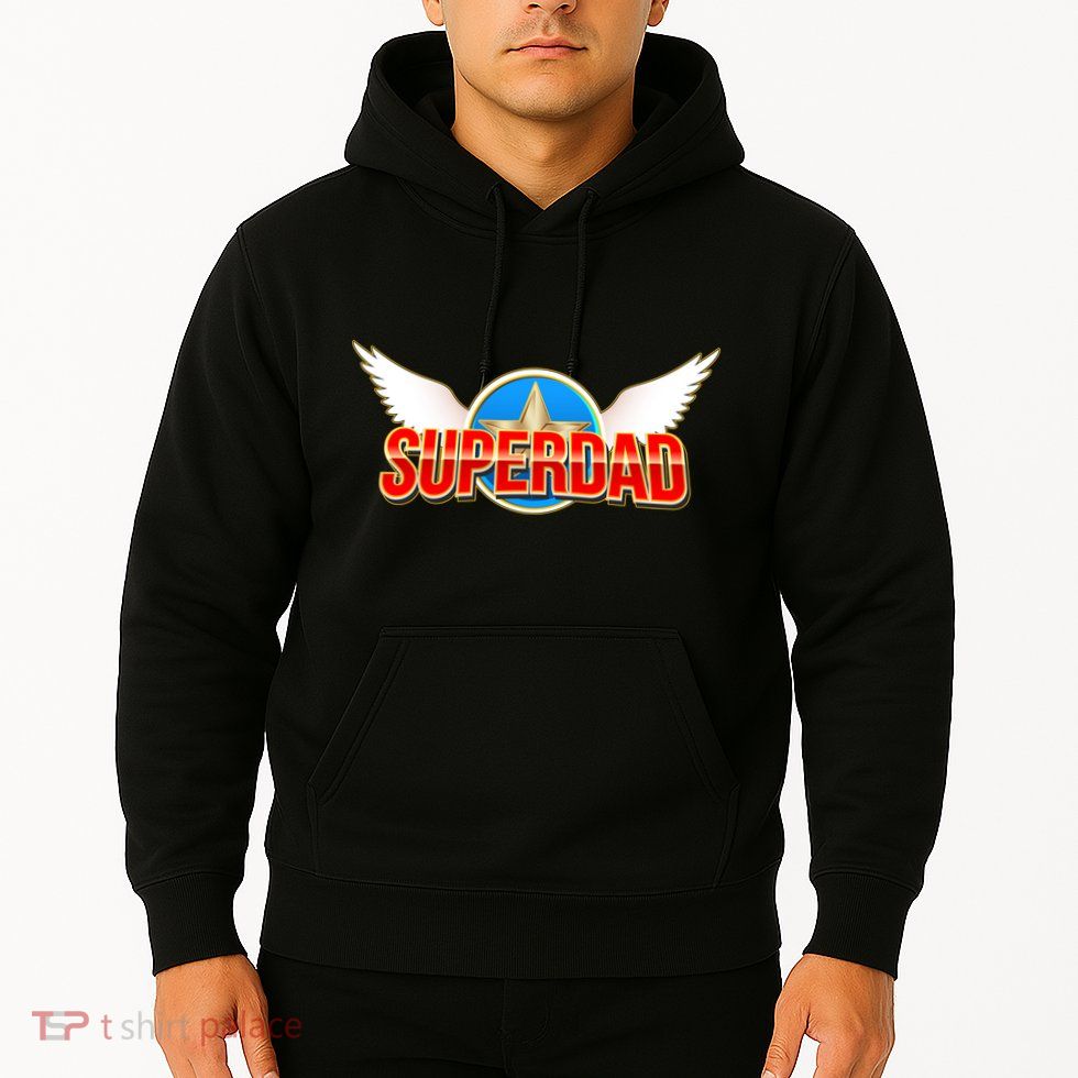 Super Dad Superhero Winged Badge Emblem Hoodie