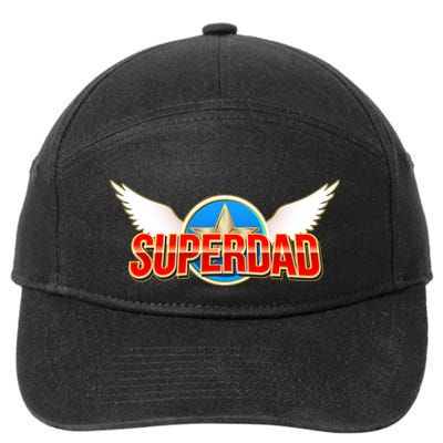 Super Dad Superhero Winged Badge Emblem 7-Panel Snapback Hat