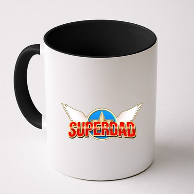 Super Dad Superhero Winged Badge Emblem Mug
