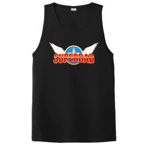 Super Dad Superhero Winged Badge Emblem PosiCharge Competitor Tank