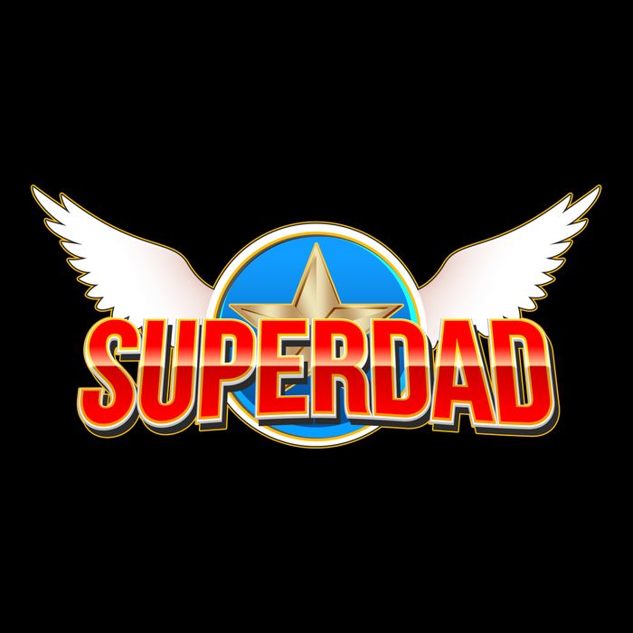 Super Dad Superhero Winged Badge Emblem Visor