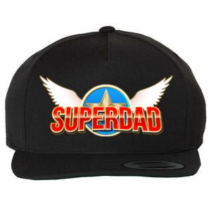 Super Dad Superhero Winged Badge Emblem Wool Snapback Cap