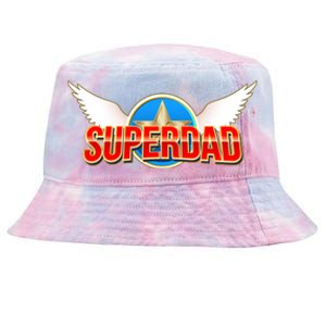 Super Dad Superhero Winged Badge Emblem Tie-Dyed Bucket Hat