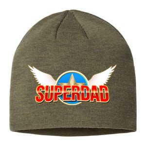 Super Dad Superhero Winged Badge Emblem Sustainable Beanie