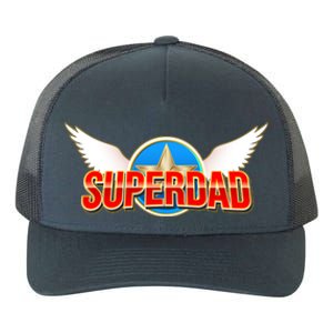 Super Dad Superhero Winged Badge Emblem Yupoong Adult 5-Panel Trucker Hat