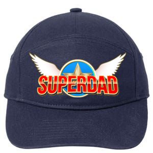 Super Dad Superhero Winged Badge Emblem 7-Panel Snapback Hat