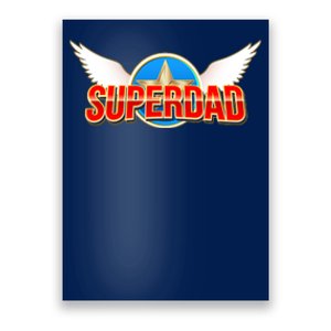 Super Dad Superhero Winged Badge Emblem Poster